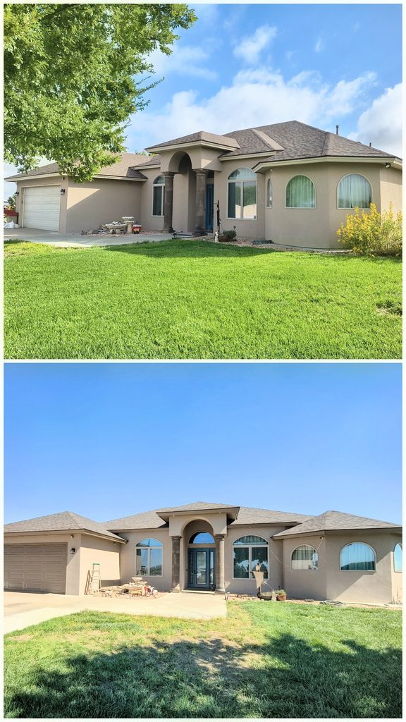 Before and after: the house from the front