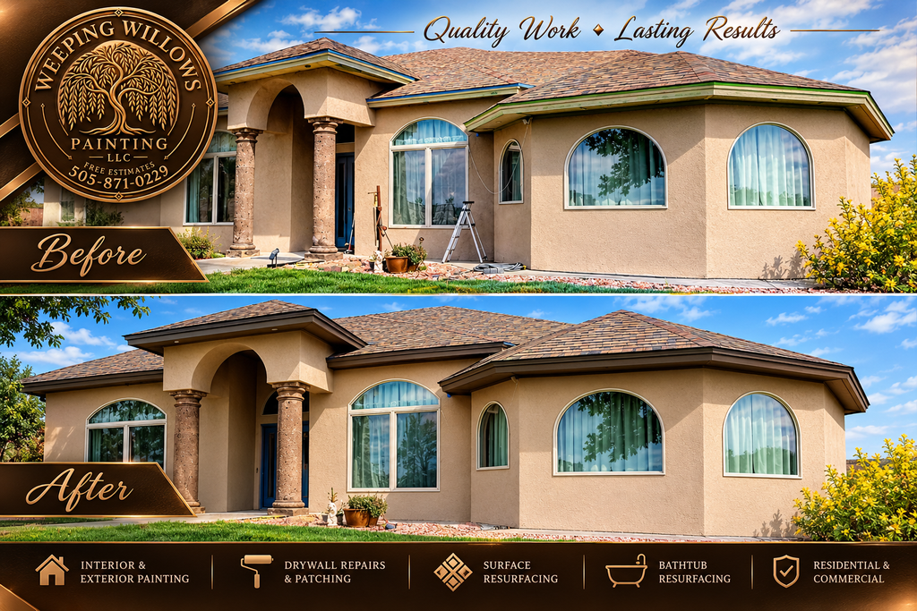 Before and after: a stucco home