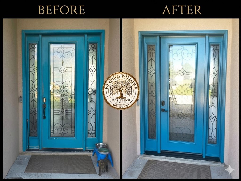 Before and after: a front door and sidelights